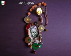 Futuristic Jewelry 1960 1970 Design, Necklace Assemblage Pendant Modernist Locket, Pop Art Necklet Disco Fashion Style