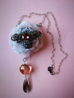Art Deco Bee Necklace, Belle Epoque Locket, Handmade Italian Jewelry