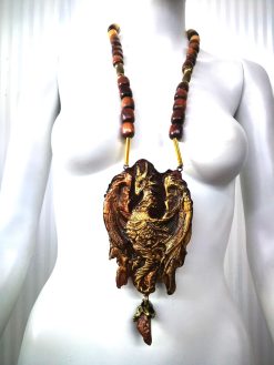 Dragon Pendant, Oversize Maximalist Big Bold Chunky Necklaces, Statement Jewelry Sculptural & Haute Couture Jewel