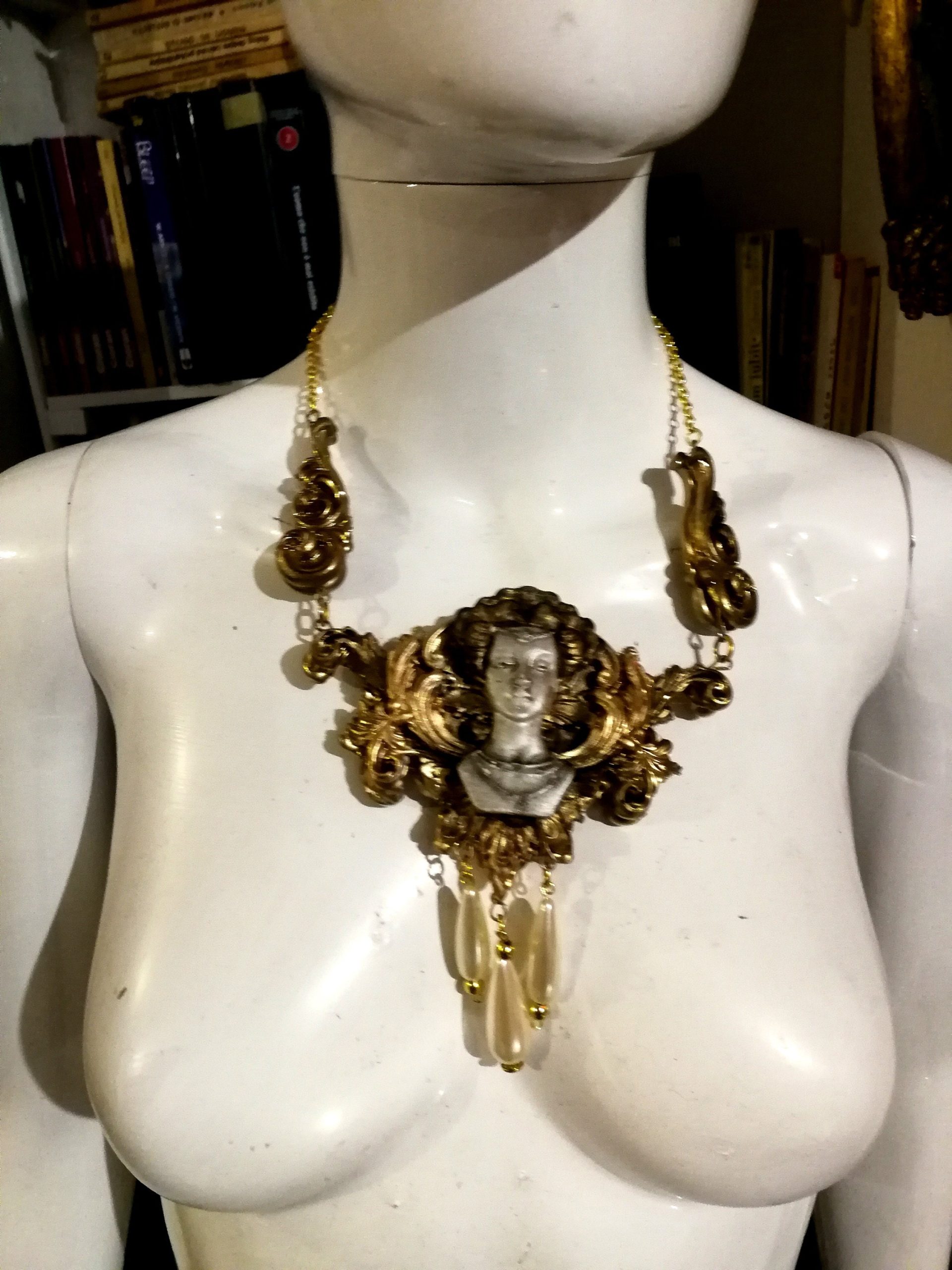 Handmade Art Deco Pearl Choker, Baroque Vintage Style