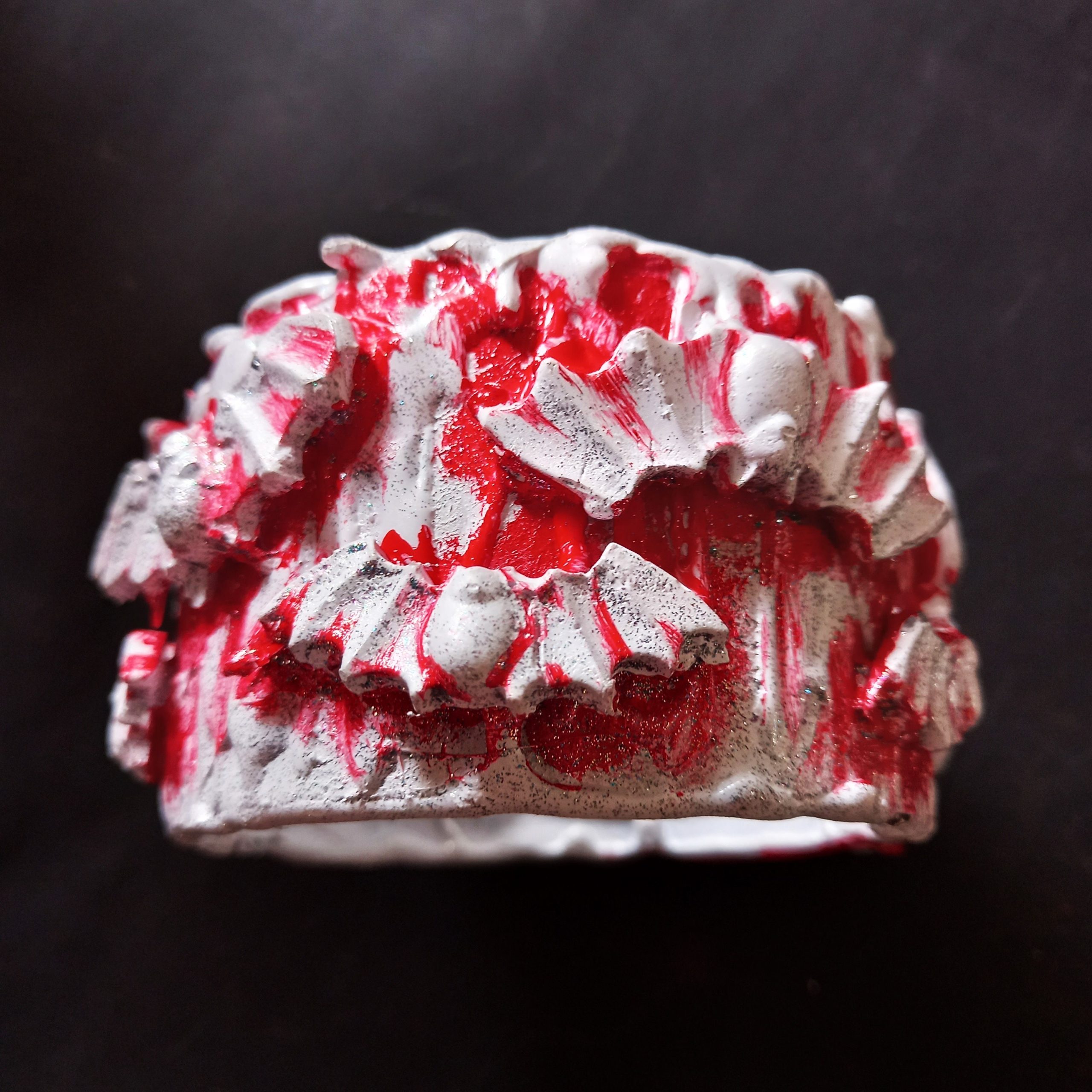 Bat Vampire Rigid Bracelet Jonc, Red Bangle Dracula Castle Transilvania Blood Sculptural Statement Jewelry