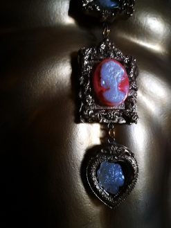 Gallery Wall Cameo Tie Necklace, Layered Pendant Statement Jewelry Antique Historical Baroque Sculptural Jewel