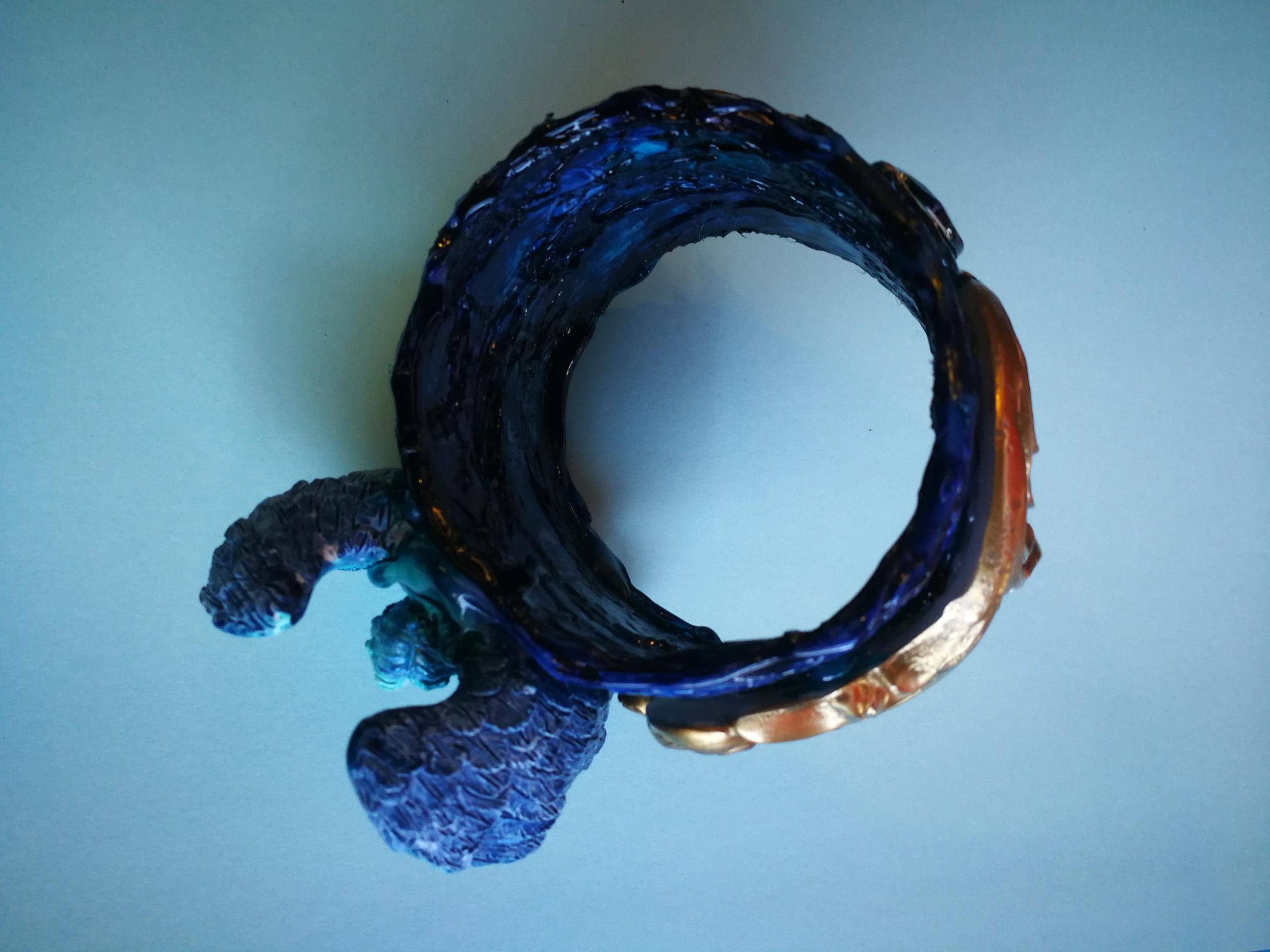 Guardian Angel Bracelet, Arm Cuff Bangle Sculptural Baroque Statement Jewelry, Maximalist Rococo Luxury Brand