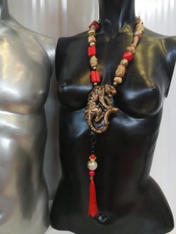 Black Panther Pendant, Designer Jewelry Sculptural Statement Big Bold Chunky Necklace Golden Wild Animal