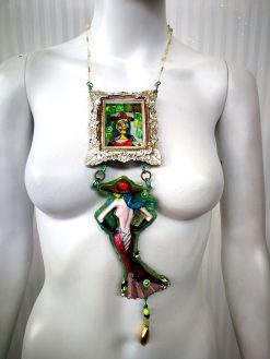 Dora Maar Necklace, Picasso Muse Pendant, Assemblage Artist Jewelry