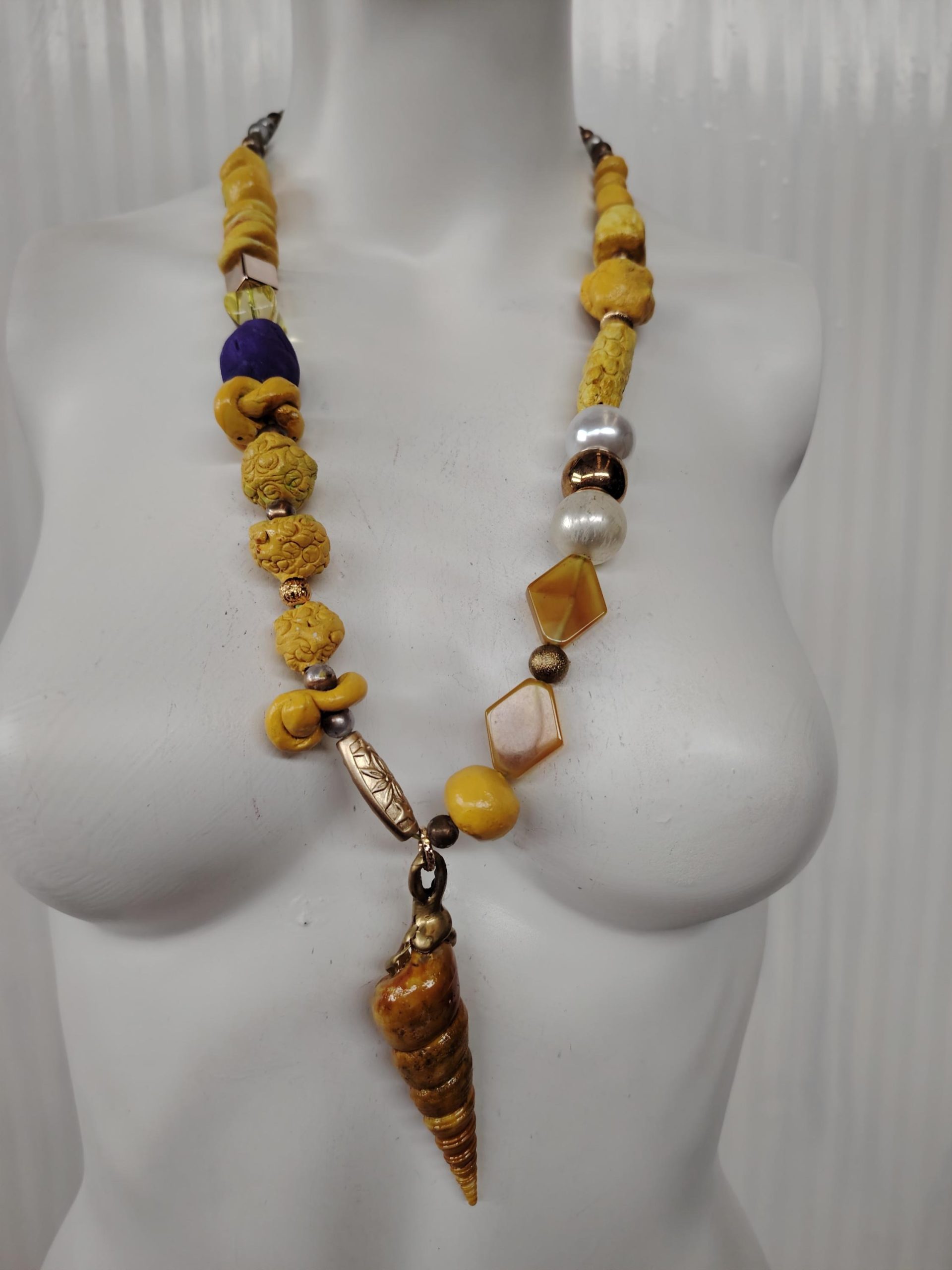 Ladies Jewel, Luxury Design Jewelry, Handmade Jewelery Chunky Beaded Statement, Necklace Bib Shell Charm