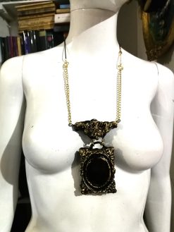 Snow White Witch Mirror Necklace, Gothic Victorian Locket, Handmade in Italy