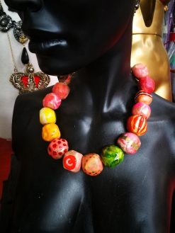 Statement Necklace - Chromatic Masterpiece Artwork Jewelry, Luxury Design Contemporary Piece, Artistic Colorful Sculptural Beaded