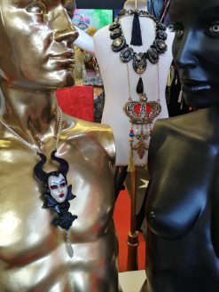 Maleficent Costume Jewelry Disney, Horns Talisman Necklace Pendant, Gothic Doll Head Punk Rock Vanity