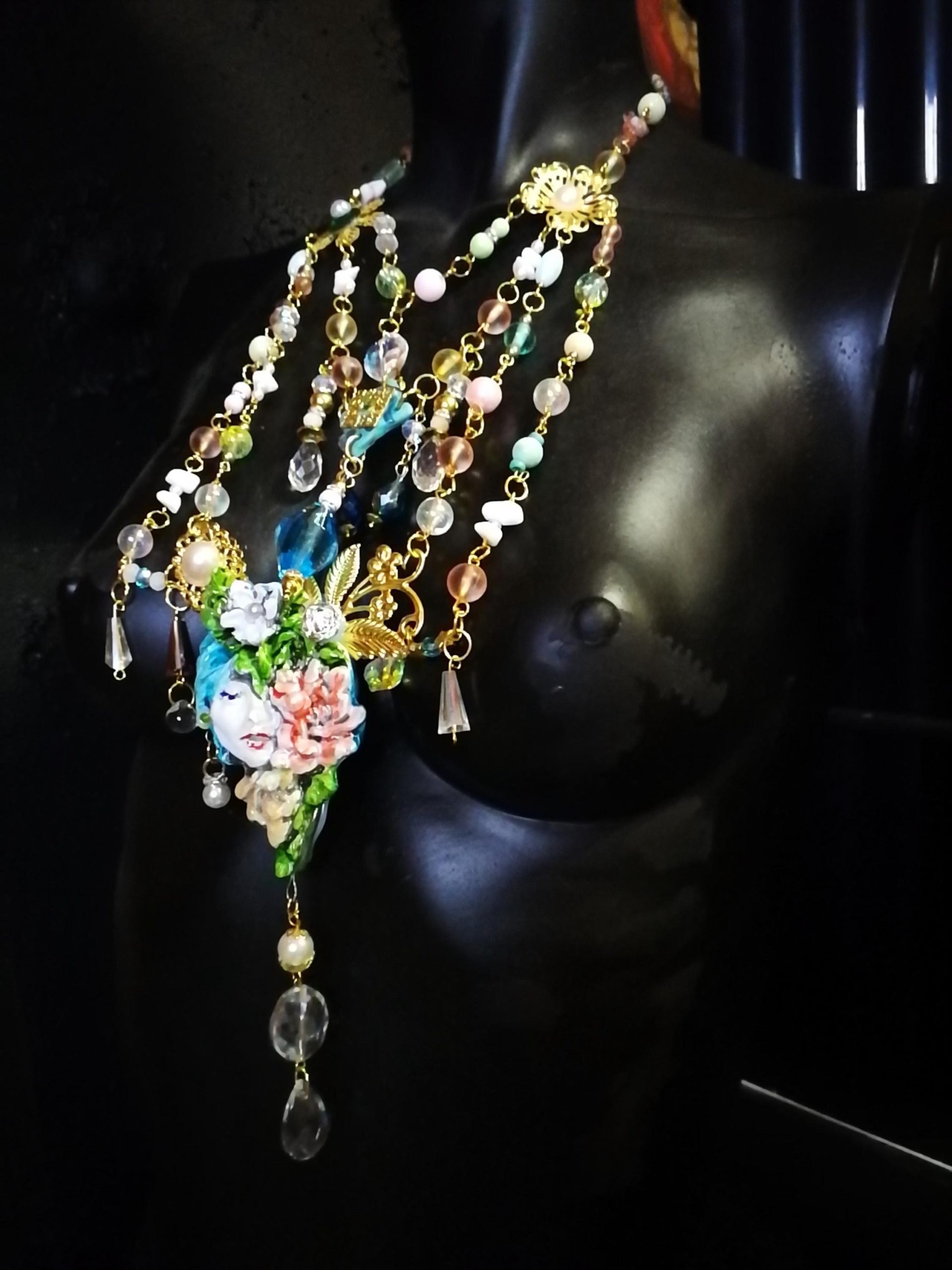 Marie Antoniette Jewelry, Flower Rococo Pendant, Luxury Medallion Baroque, Romantic French Pearls Cameo Silhouette