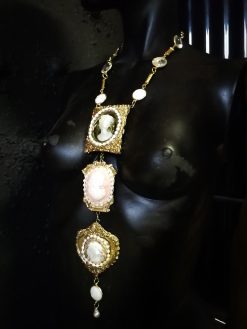 Cameo Necklace, Tie Layered Pendant Gallery Wall Royal Portrait Imperial Jewelry Statement Antique Baroque