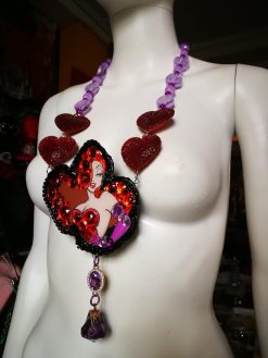 Jessica Rabbit - Big Bold Chunky Necklaces, Statement Cartoon Jewelry, Hollywood Icon Whimsical Heart Pendant
