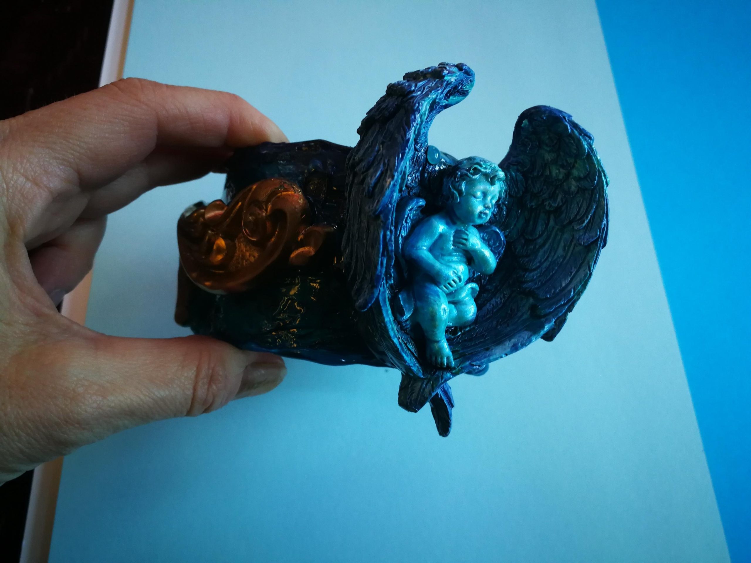 Guardian Angel Bracelet, Arm Cuff Bangle Sculptural Baroque Statement Jewelry, Maximalist Rococo Luxury Brand