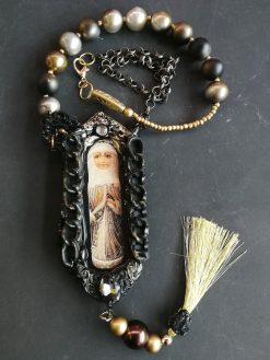 Matryoshka Dolls, Statement Charm Jewelry, Antique Traditional Folk Russian Necklace, Folkloric Esclusive Pendant Locket