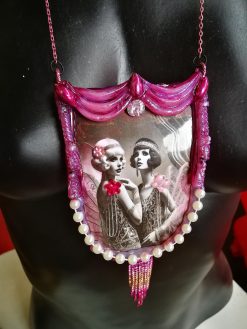 Belle Epoque 1910 Jewelry Art Deco Nouveau, Antique Charleston Charm Strass Pendant Vintage Liberty