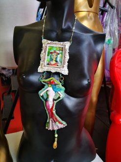 Dora Maar Necklace, Picasso Muse Pendant, Assemblage Artist Jewelry