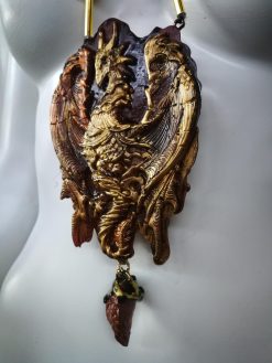 Dragon Pendant, Oversize Maximalist Big Bold Chunky Necklaces, Statement Jewelry Sculptural & Haute Couture Jewel