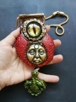 Dragon Eye Pendant, Final Fantasy Chronos Jewelry Designer, Sun Kronos Sculptural Statement Necklace Charm