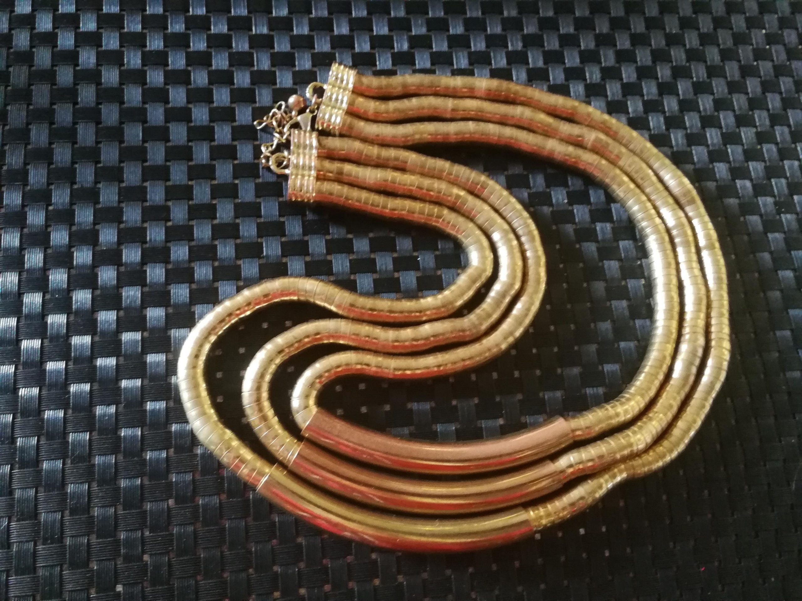 Statement Necklace – Brutalist Minimalist Gold Collar Choker, Futuristic Avant-Garde Italian Jewelry Design