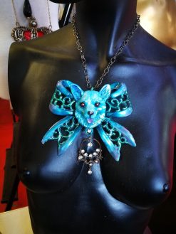 Designer Jewelry, Statement Necklace Nordic Animal Polar Bear, Extravagant Pendant Teddy Bear Flake Charm