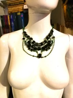 Statement Jewelry, Scoop Necklace Crystal Strass, Green Emerald Rhinestone Choker Jewellery, Luxury Elegant Beaded