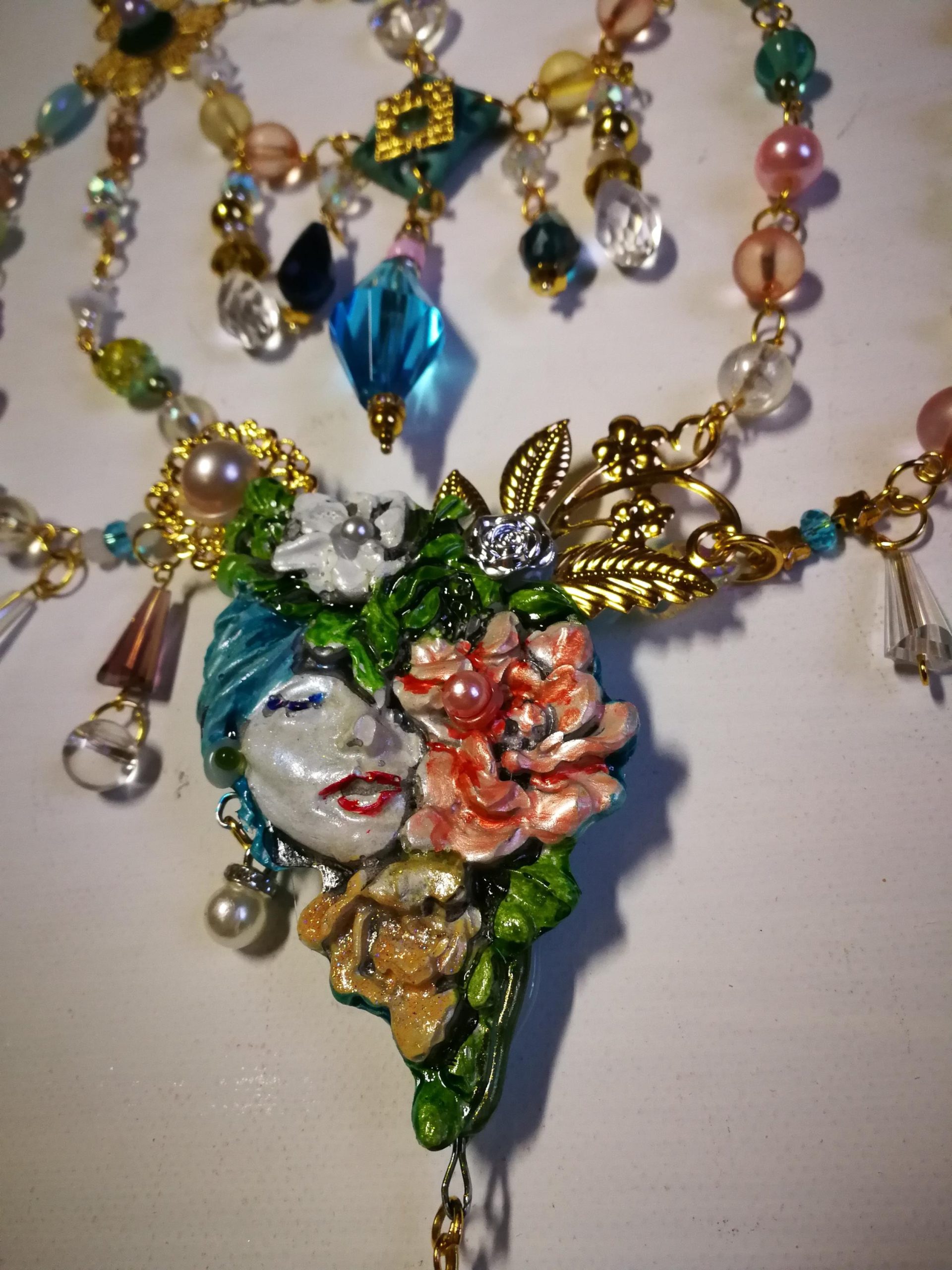 Marie Antoniette Jewelry, Flower Rococo Pendant, Luxury Medallion Baroque, Romantic French Pearls Cameo Silhouette