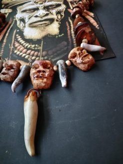Tribal Shaman Necklace, Boho Horn Pendant, Rustic Ethnic Statement Jewelry Native American Indian Charm