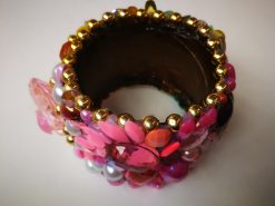 Flower Bracelet, Maximalist Cuff Bangle, Sculptural Couture Jewelry, Statement Baroque Rococo Designer Luxury Brand