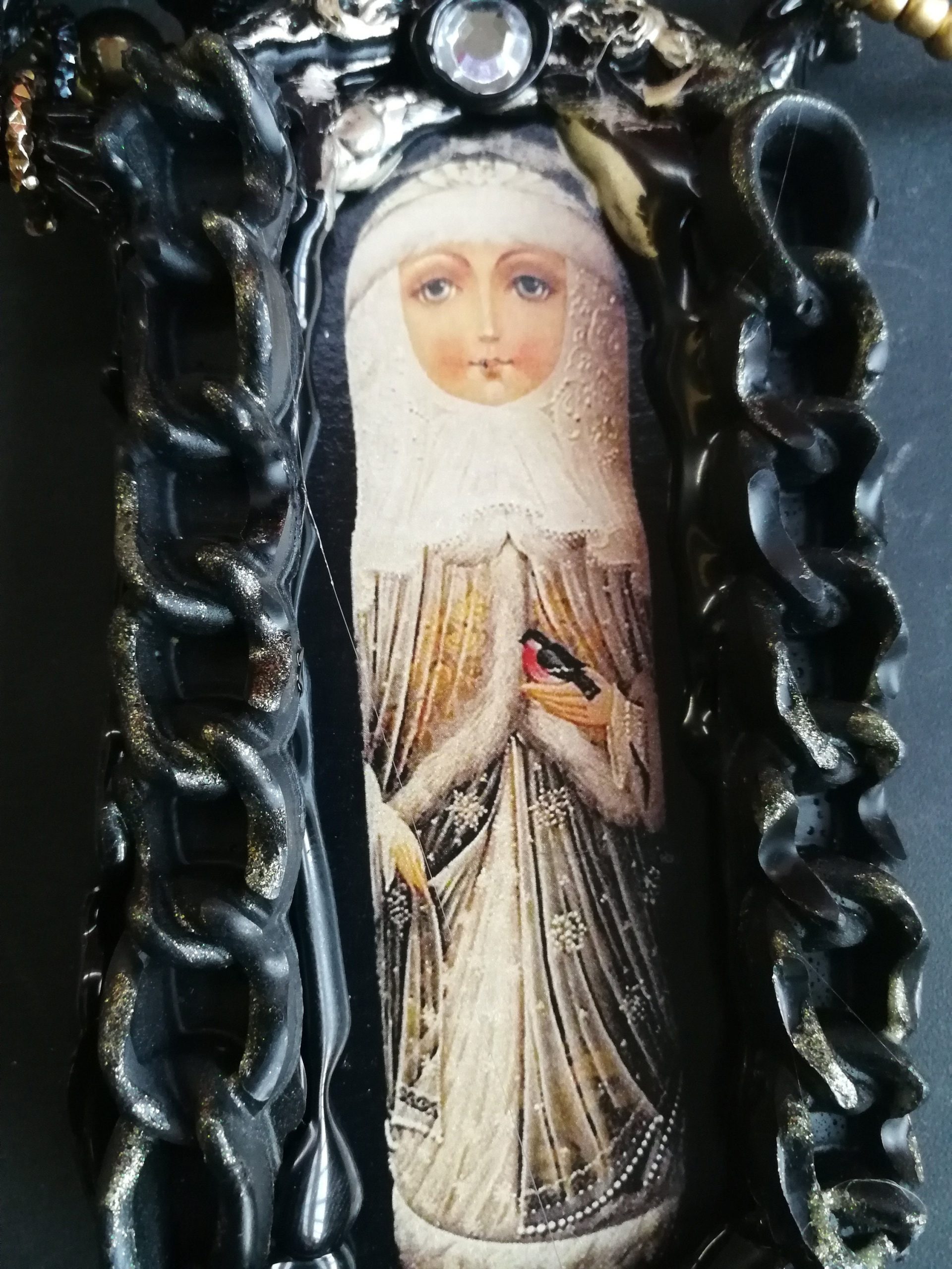 Matryoshka Dolls, Statement Charm Jewelry, Antique Traditional Folk Russian Necklace, Folkloric Esclusive Pendant Locket