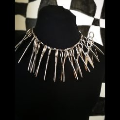 Silver Pendant Scissors Extravagant Oddities Jewelry, Statement Bold Necklace Charm Clippers Chain & Choker Collar