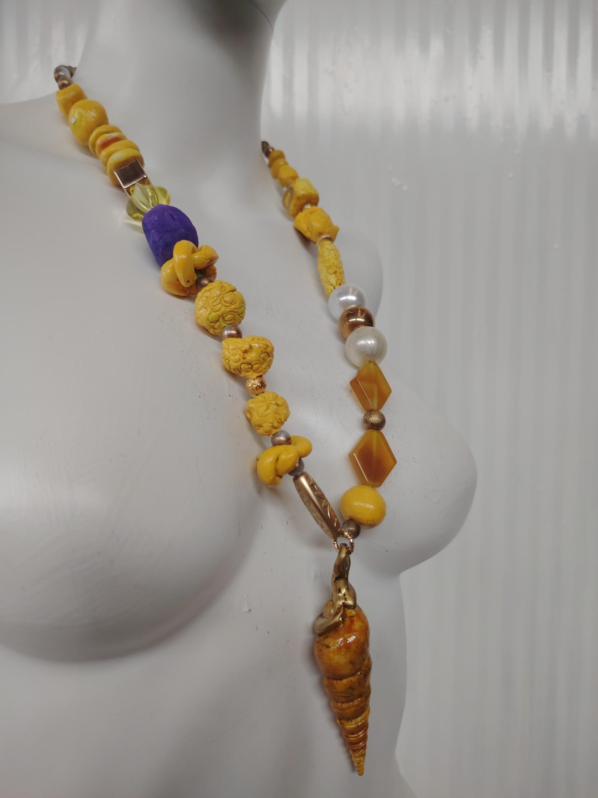 Ladies Jewel, Luxury Design Jewelry, Handmade Jewelery Chunky Beaded Statement, Necklace Bib Shell Charm