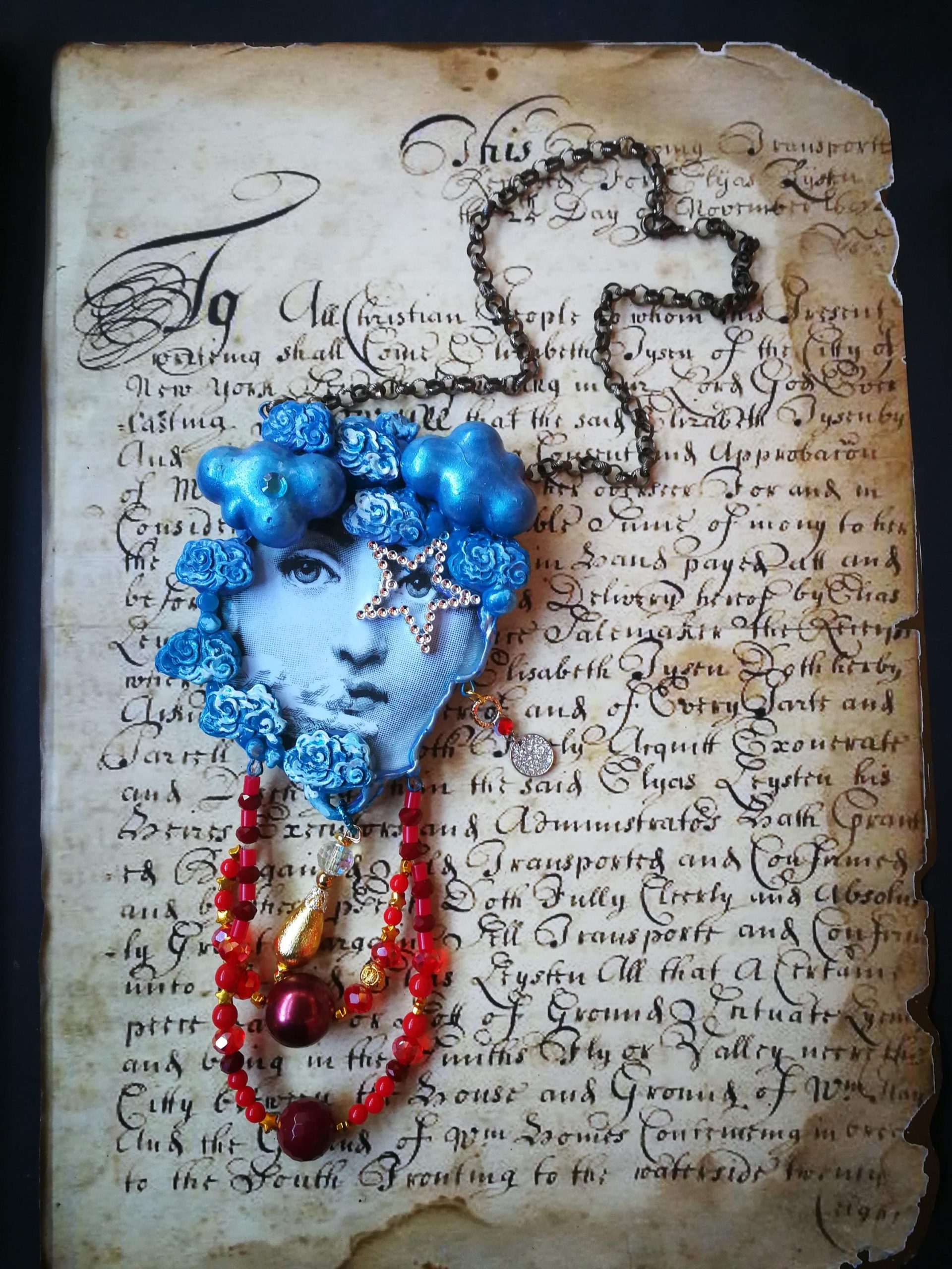 Maximalist Jewelry, Gatsby Statement Pendant Big Bold Chunky Necklaces, Charleston Charm Hollywood Diva Portrait