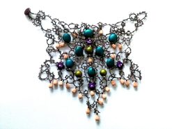 Marie Antoniette Collar Lace Choker, Embroidered Macrame Wedding Jewelry, Victorian Gothic Necklace Pearl Baroque