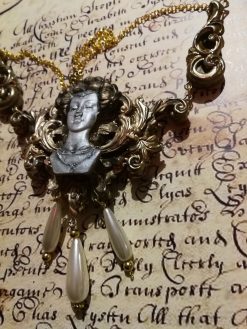Handmade Art Deco Pearl Choker, Baroque Vintage Style