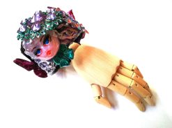 Bangle Bracelet Breastfeeding Sculptural Cuff, Doll Head Flower & Butterfly Luxury Maximalist Jewelry Baroque Rococo