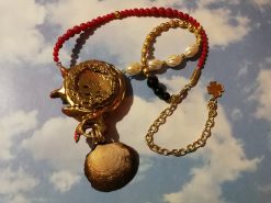 Red Pisces Koi Fish Necklace Jewelry, Natural Shell Pendant Pearl Collier, Luxury Statement Jewellery