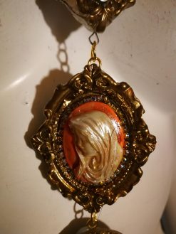 Cameo Silhouette, Statement Maximalist Jewelry Baroque Pendant, Luxury Necklace Rococo Romantic Gallery Wall Tie