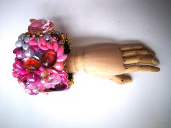 Flower Bracelet, Maximalist Cuff Bangle, Sculptural Couture Jewelry, Statement Baroque Rococo Designer Luxury Brand