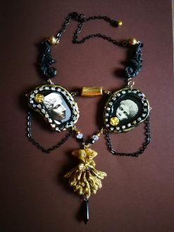 Greek Statue, Baroque Sicilian Massive Necklace, Rococo Pendant Assemblage, Luxury Jewelry Greece Antique
