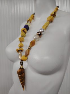 Ladies Jewel, Luxury Design Jewelry, Handmade Jewelery Chunky Beaded Statement, Necklace Bib Shell Charm