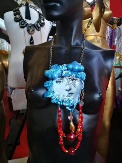 Maximalist Jewelry, Gatsby Statement Pendant Big Bold Chunky Necklaces, Charleston Charm Hollywood Diva Portrait