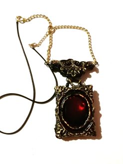 Snow White Witch Mirror Necklace, Gothic Victorian Locket, Handmade in Italy