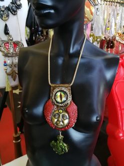 Dragon Eye Pendant, Final Fantasy Chronos Jewelry Designer, Sun Kronos Sculptural Statement Necklace Charm