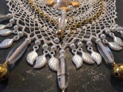 Baroque Jewelry Collar Macrame Choker, Rococo Embroidered Pearl Lace Crochet Cameo Statement Necklace Bib
