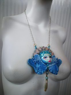 Guardian Angel, Winged Pendant Necklace Archangel Jewelry, Madonna Celestial Cherubim Seraphim, Seraph Cherub Primadonna