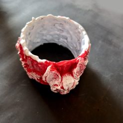 Bat Vampire Rigid Bracelet Jonc, Red Bangle Dracula Castle Transilvania Blood Sculptural Statement Jewelry