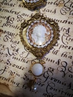 Cameo Necklace, Tie Layered Pendant Gallery Wall Royal Portrait Imperial Jewelry Statement Antique Baroque