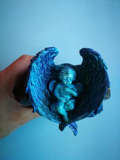 Guardian Angel Bracelet, Arm Cuff Bangle Sculptural Baroque Statement Jewelry, Maximalist Rococo Luxury Brand