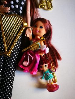 Doll Necklace, Music Teacher Assemblage Jewelry Statement Pendant, Extravagant Futuristic Luxury Glamour Charm