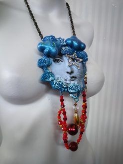 Maximalist Jewelry, Gatsby Statement Pendant Big Bold Chunky Necklaces, Charleston Charm Hollywood Diva Portrait